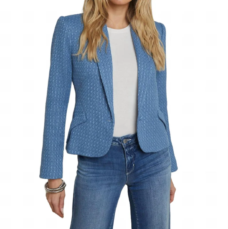 Soft Comfort Wear Jennah Blazer In Harbor Blue/good Luck Chain