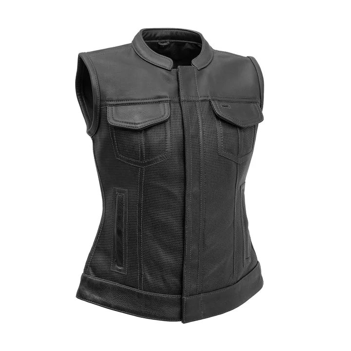 Easy Chic Wear Perforated Jessica Cowhide Club Vest