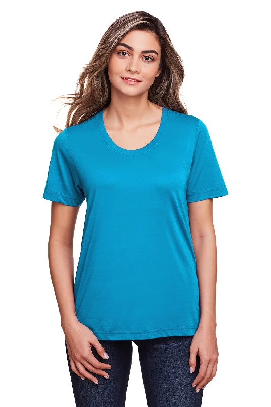 Soft Looks Core 365 Womens Fusion ChromaSoft Performance Moisture Wicking Short Sleeve Scoop Neck T-Shirt - Electric Blue