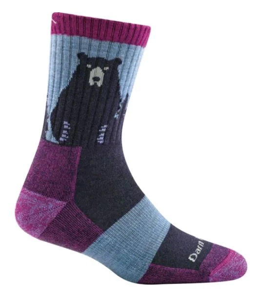 Soft Knitwear Women's Bear Town Micro Crew Lightweight Hiking Socks