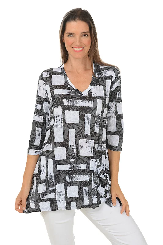 Smart Comfort Wear Square Silhouettes Crinkle Pocket Tunic