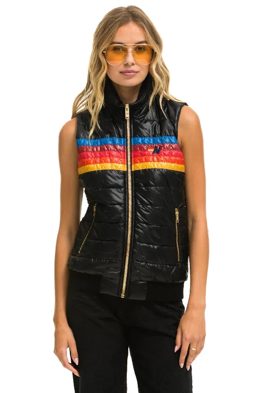 Comfy Dress WOMEN'S 5 STRIPE VEST - GLOSSY BLACK