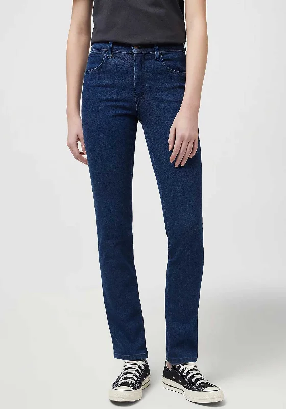 Modern Comfort Wear Wrangler High Rise Slim Leg Jeans, Medium Blue