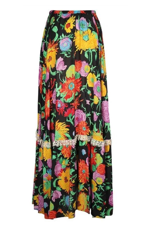 Easy Chic Wear Ken Scott- Print Viscose Skirt