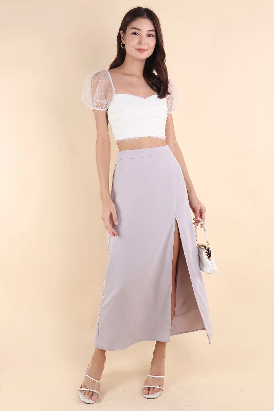 Easygoing Outfits MINNIE SLIT MAXI SKIRT IN PERIWINKLE
