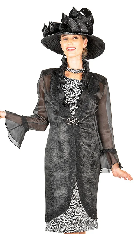 Easy Wear Chic Champagne Italy Jacket Dress 5672C-Black/White