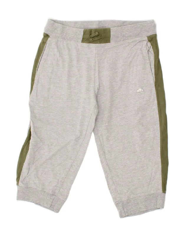 Trendy Looks ELLESSE Womens Bermuda Sport Shorts UK 10 Small  Grey Colourblock Cotton