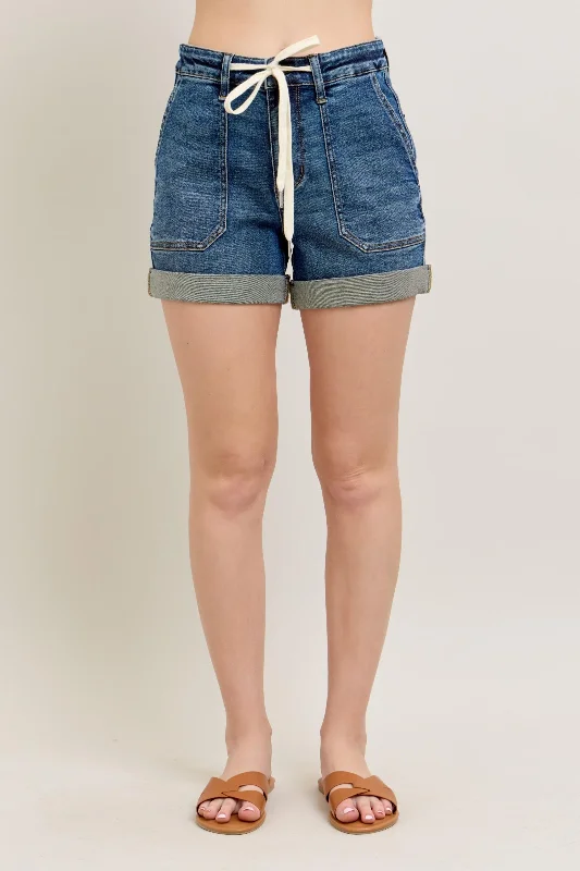 Modern Comfort Wear Judy Blue Full Size High Rise Cuff Denim Shorts