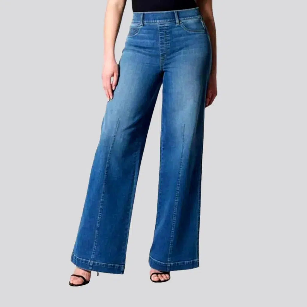 Easy Wear Chic Wide-leg street jeans
 for women