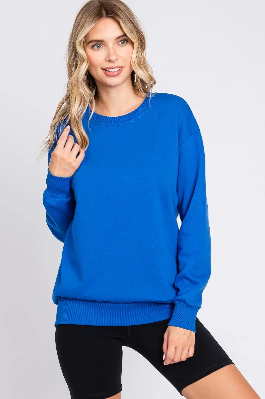 Everyday Chic Royal Blue Pullover Sweatshirt