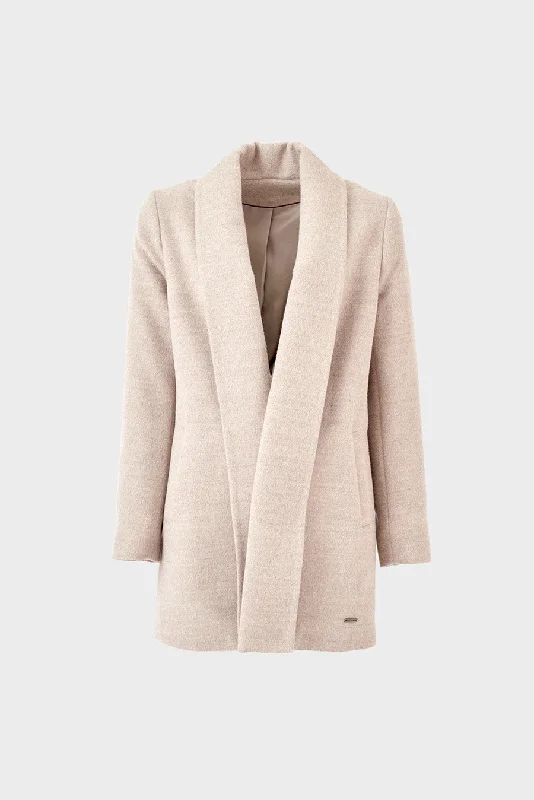 Relaxed Weekend Wear Short Swing Coat Baby Alpaca Color Sabbia