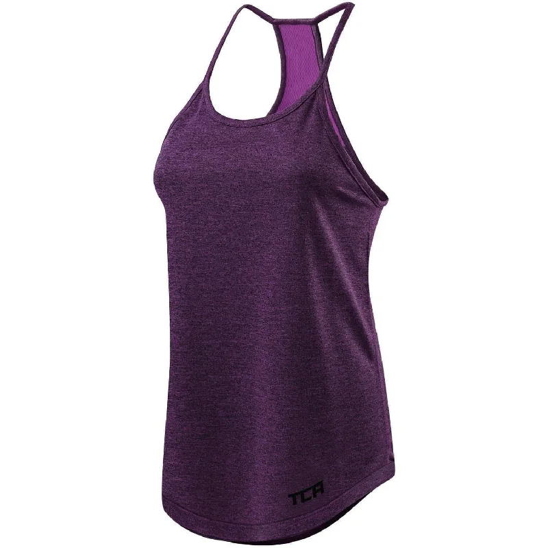 Cozy Chic Wear TCA Switch Up Reversible Womens Running Vest Tank Top - Purple