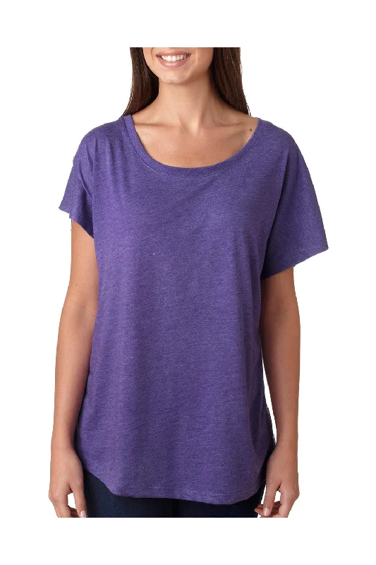 Soft Trends Next Level Womens Dolman Jersey Short Sleeve Scoop Neck T-Shirt - Purple Rush - Closeout