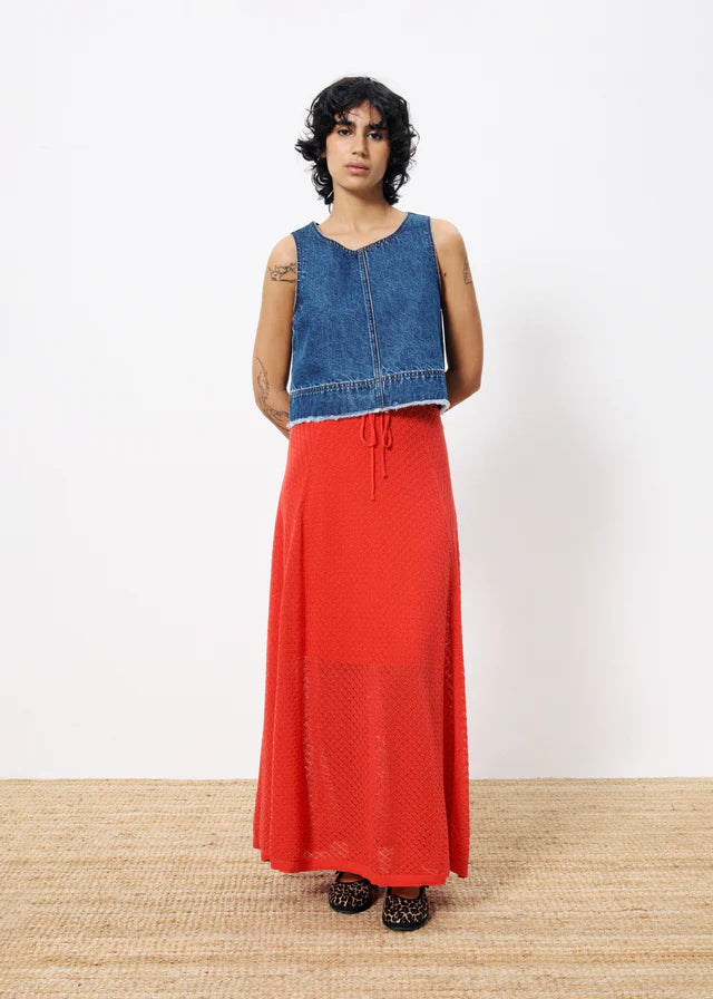 Cozy Chic Trends Dafne Denim Crop Top (Blue Jean)