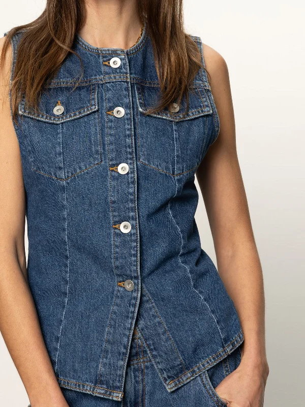 Cozy Lounge Wear Maritime Denim Vest Perfect Storm