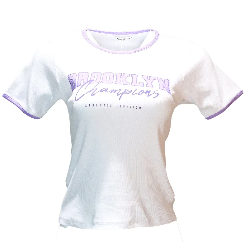 Relaxed Tops White Rib Contrast T Shirt