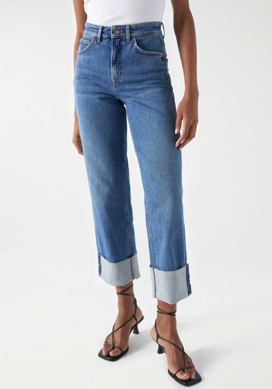 Comfy Layers Salsa Faith High Rise Straight Leg Jeans, Medium Blue