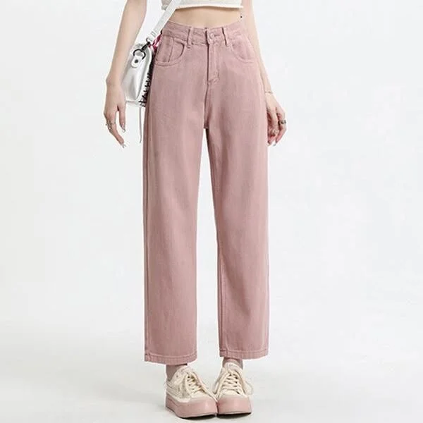 Light Comfort High Waist Pink Harem Jeans for Women