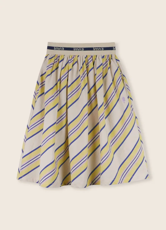 Chic Outfits 3LS25_3037-BIAS CUT SKIRT-Buttercup Stripes