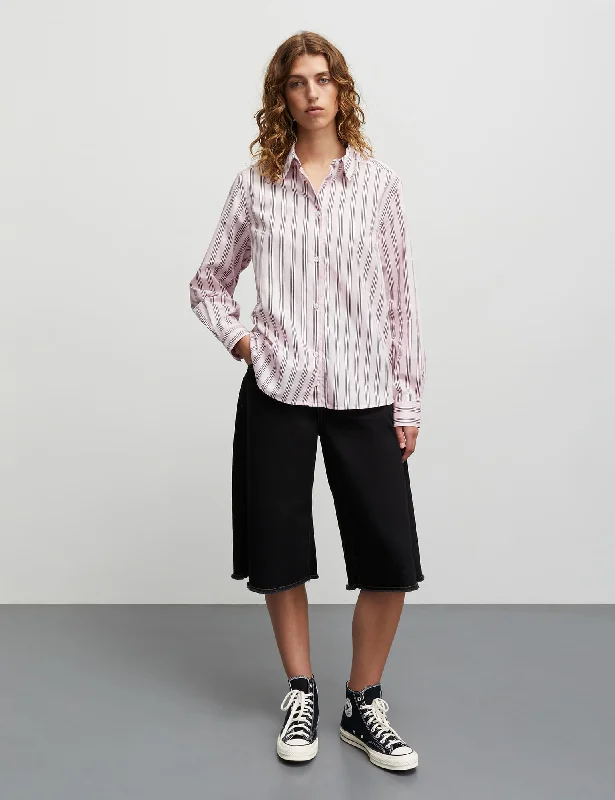 Cozy Knits Poplinda Crane Shirt, Pinstripe/Parfait Pink