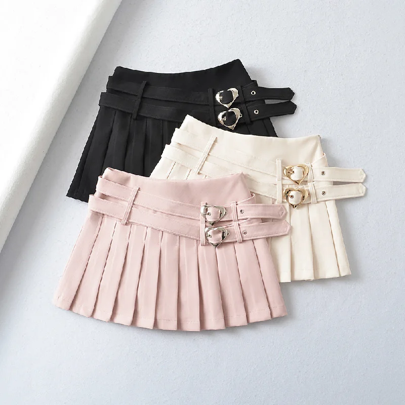 Breezy Comfort Women's Double Waist Heart Buckle Skirt