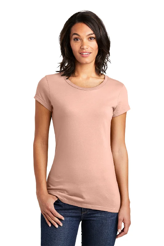 Relaxed Fashion District Womens Very Important Short Sleeve Crewneck T-Shirt - Dusty Peach - Closeout
