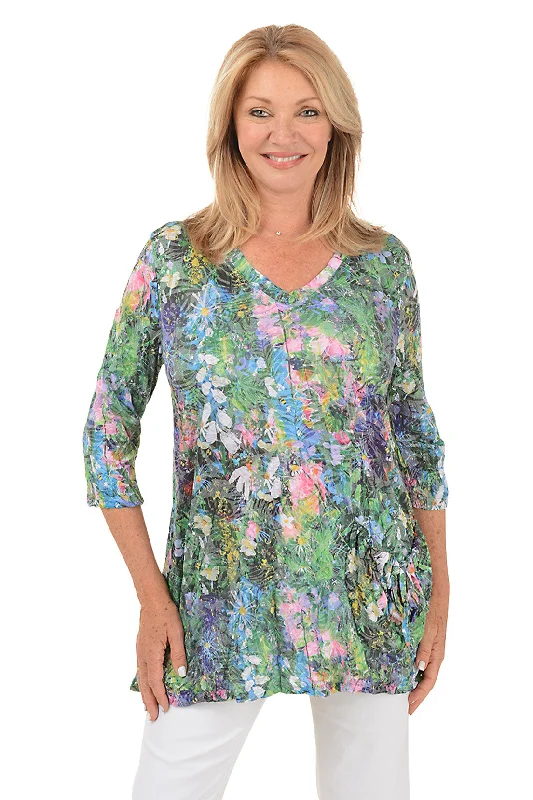 Timeless Style Secret Garden Crinkle Pocket Tunic