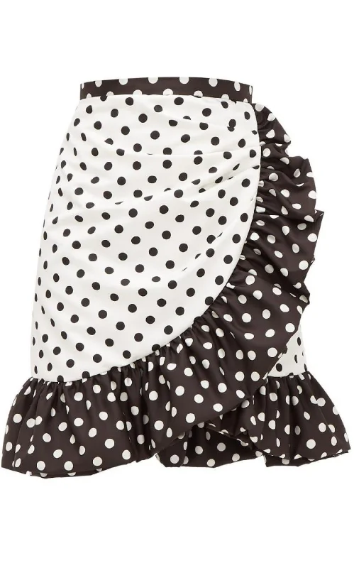 Warm Chic Ruffled polka-dot skirt
