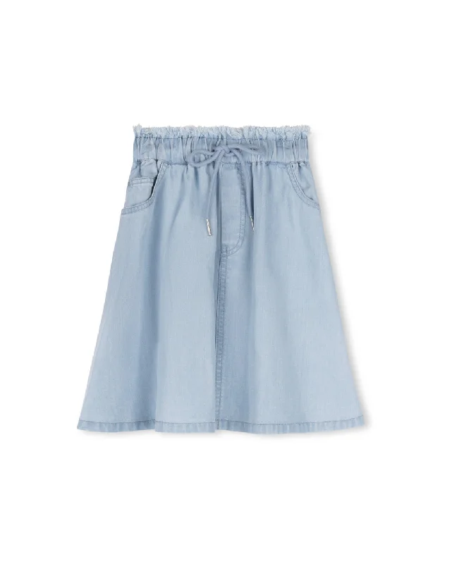 Trendy Dresses CABANA LIGHT BLUE DENIM DRAW STRING SKIRT