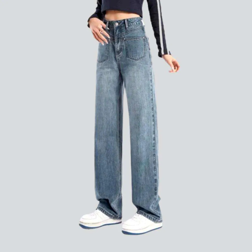 Relaxed Fits Straight pocket retro women's jeans