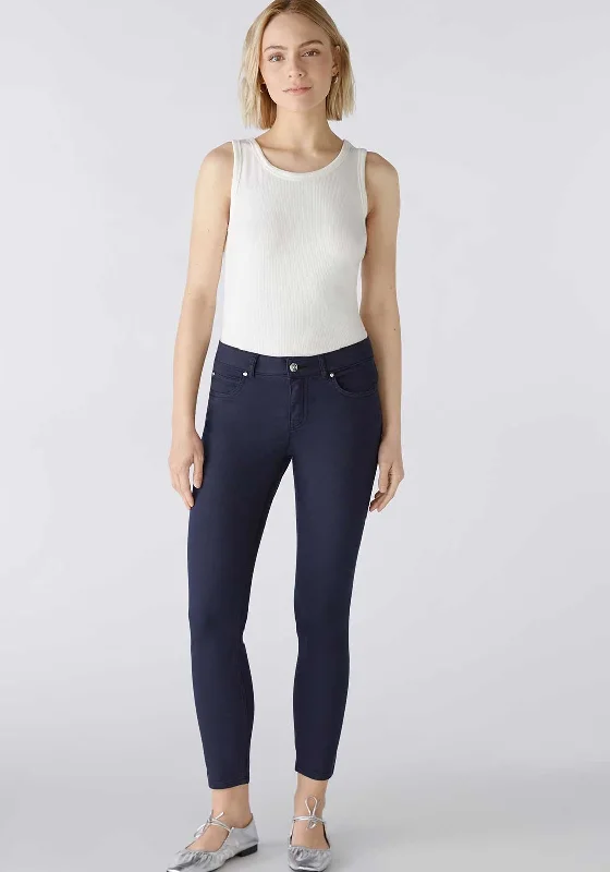 Trendy Looks Oui Baxtor Slim Fit Cropped Jeggings, Dark Blue Denim