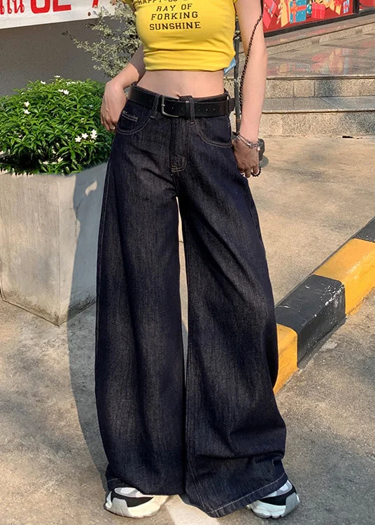Relaxed Tops 2025 New High Waist Denim Wide Leg Pants Summer