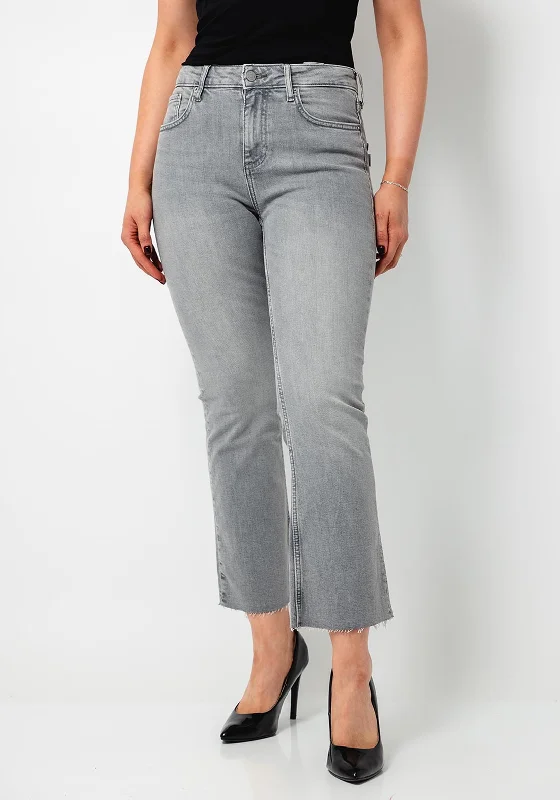 Soft Relaxation Wear Tiffosi Megan Straight Leg Cropped Jeans, Grey