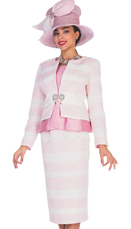 Comfortable Chic Elite Champagne Church Suit 5719C-Pink