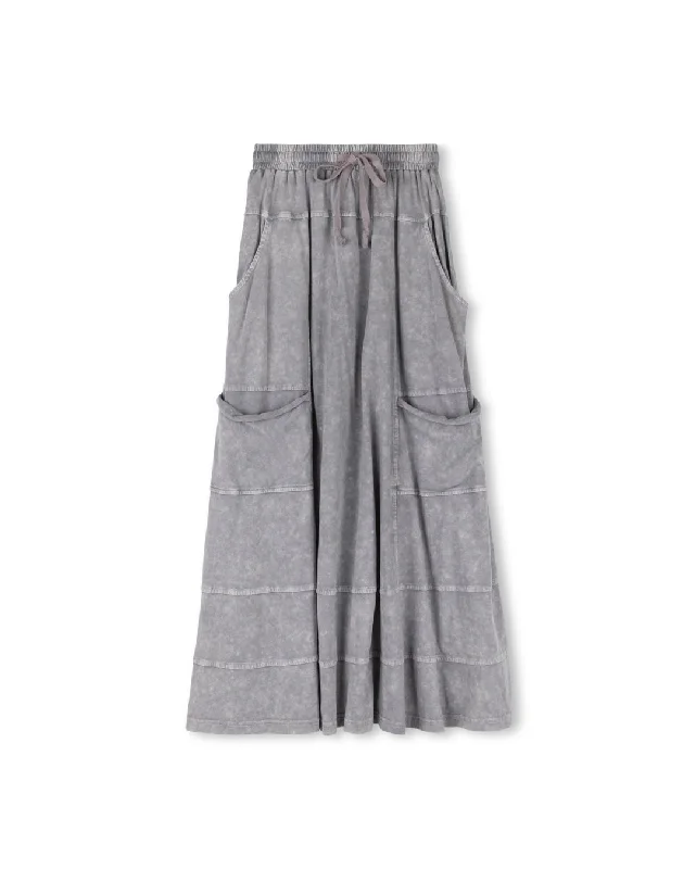 Comfy Chic Wear CABANA GRAY/WHITE MINERAL WASH SKIRT