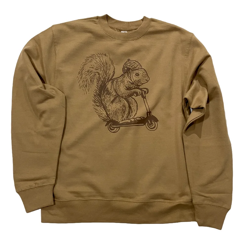 Cozy Fitting Squirrel on a Bird Sweatshirt - Brown Squirrel