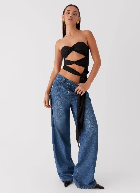 Soft Comfort Wear Sunlight Cascade Top - Black