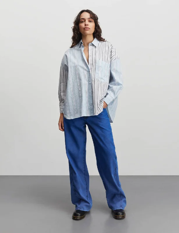 Fashionable Comfort Yarpo Nelly Shirt Block, Pinstripe Mix