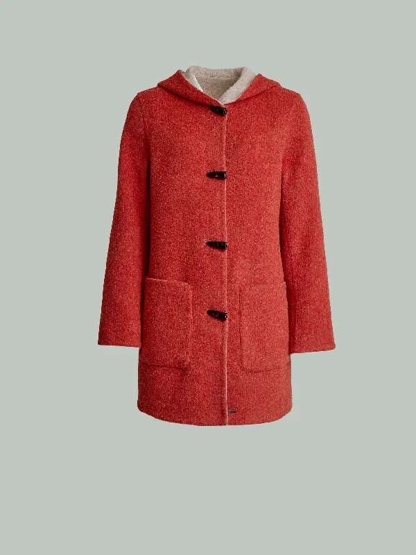 Modern Comfort Wear Alaia Coat Baby Alpaca Color Orange