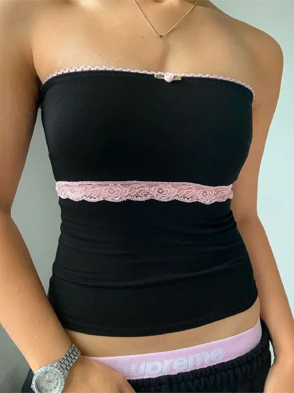 All-Day Outfits Devine Lace Detail Tube Top
