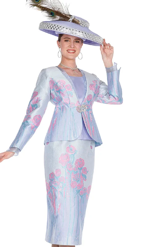 Warm Chic Elite Champagne Church Suit 5817C-Light Blue