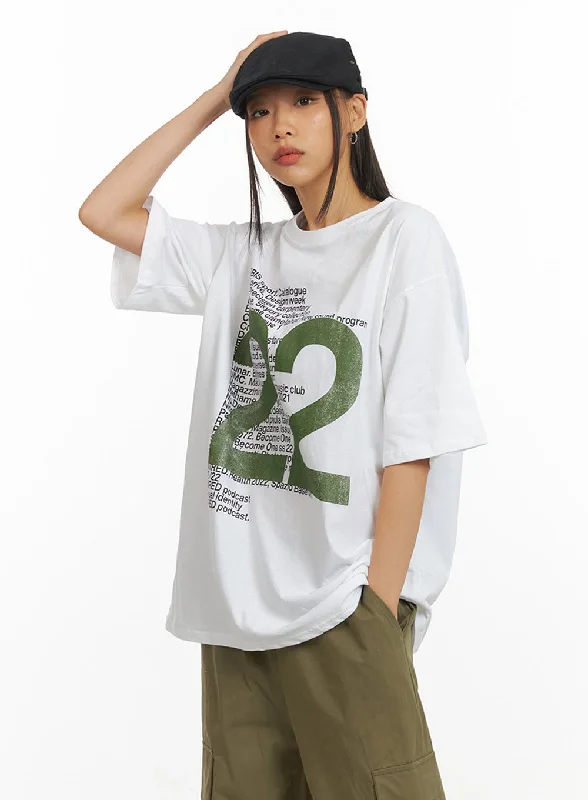Cozy Fashions Oversized Graphic 22 T-Shirt IY422