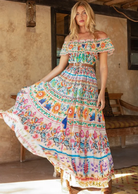 Versatile Comfort Wear Off Shoulder Maxi Print Dress Yalla