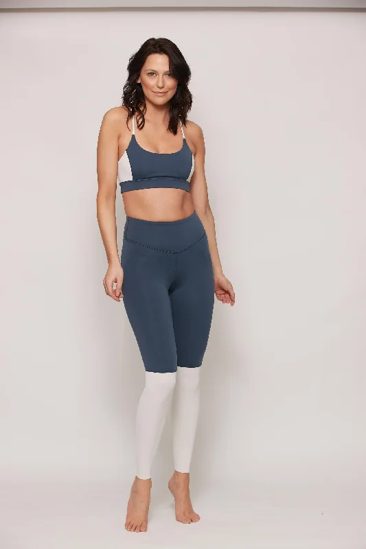 Cozy Fitting DIVIDE LEGGING MIDNIGHT BLUE/WHITE ALYSSUM