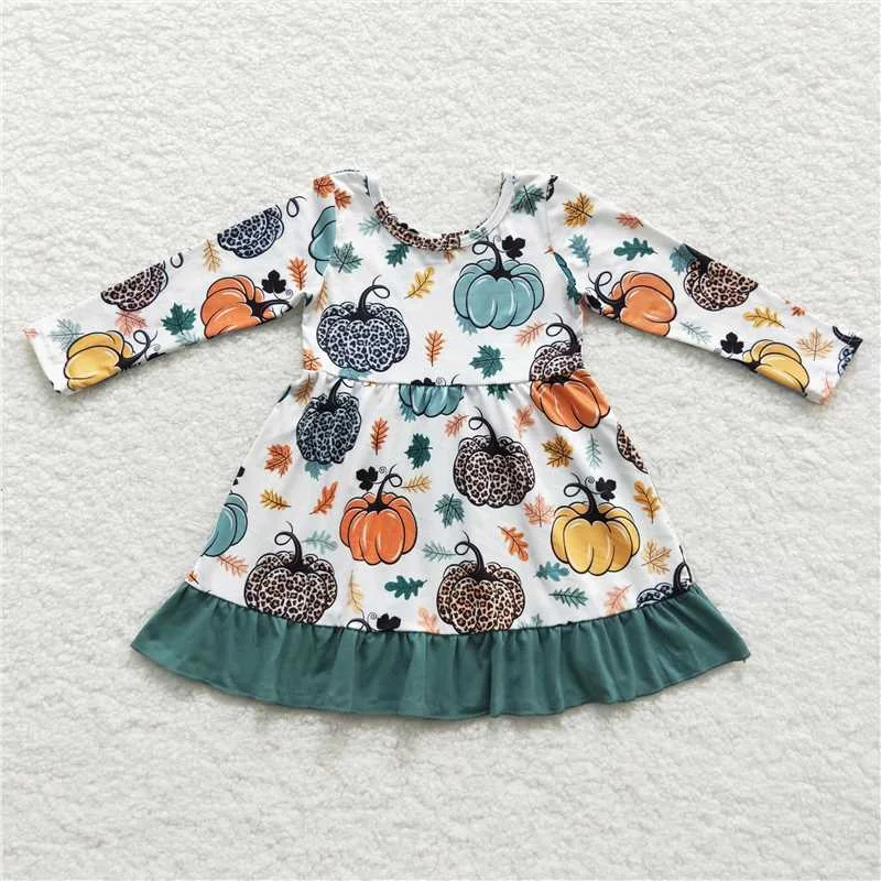 Breezy Comfort GLD0223  Baby Girls Green Pumpkin Knee Length Dresses