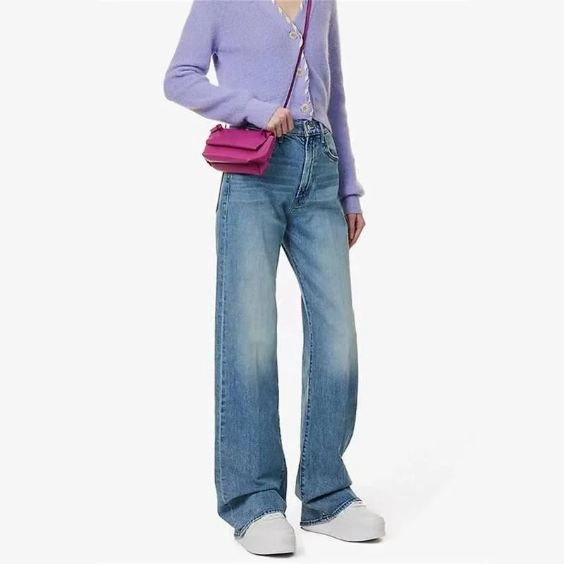 Fashionable Comfort Spring-Summer Vintage Blue High-Waist Women's Jeans