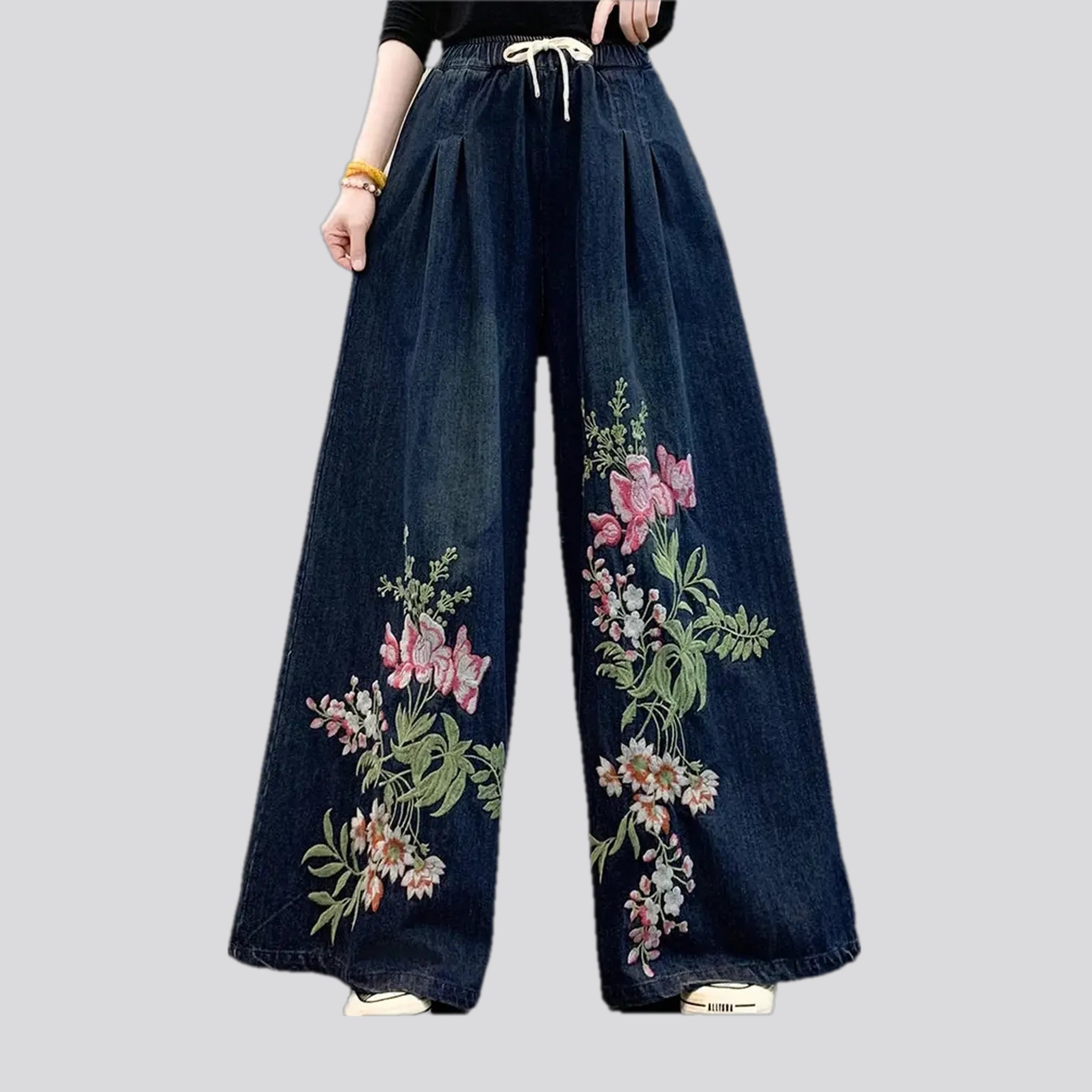 Cozy Fashion Trends Fashionable medium rise women's denim culottes