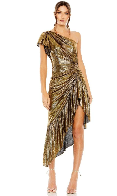 Cozy Essentials Ieena Duggal 27075 - Flutter One Sleeve High Low Dress