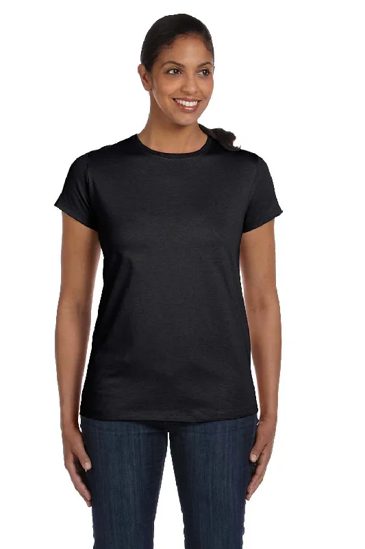 Easy Wear Chic Hanes Womens ComfortSoft Short Sleeve Crewneck T-Shirt - Black - Closeout