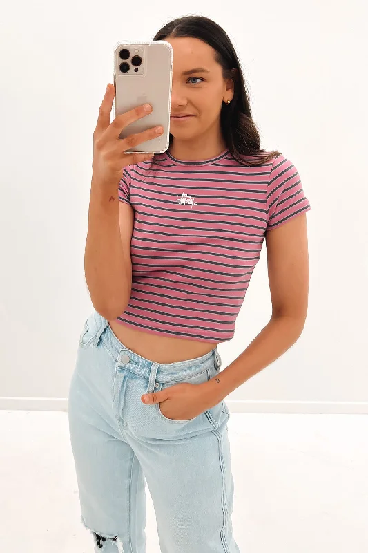 Soft Looks Venice Stripe Baby Tee Bubblegum